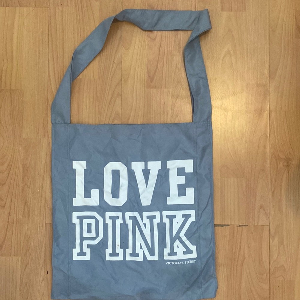 Gray Victoria’s Secret Love Pink Bag